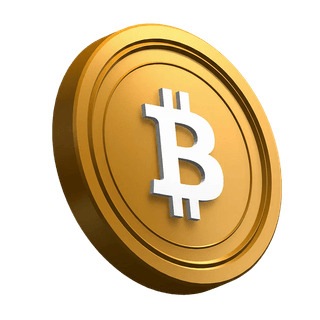 V dizajne úvodnej sekcie naklonená minca Bitcoin (BTC)